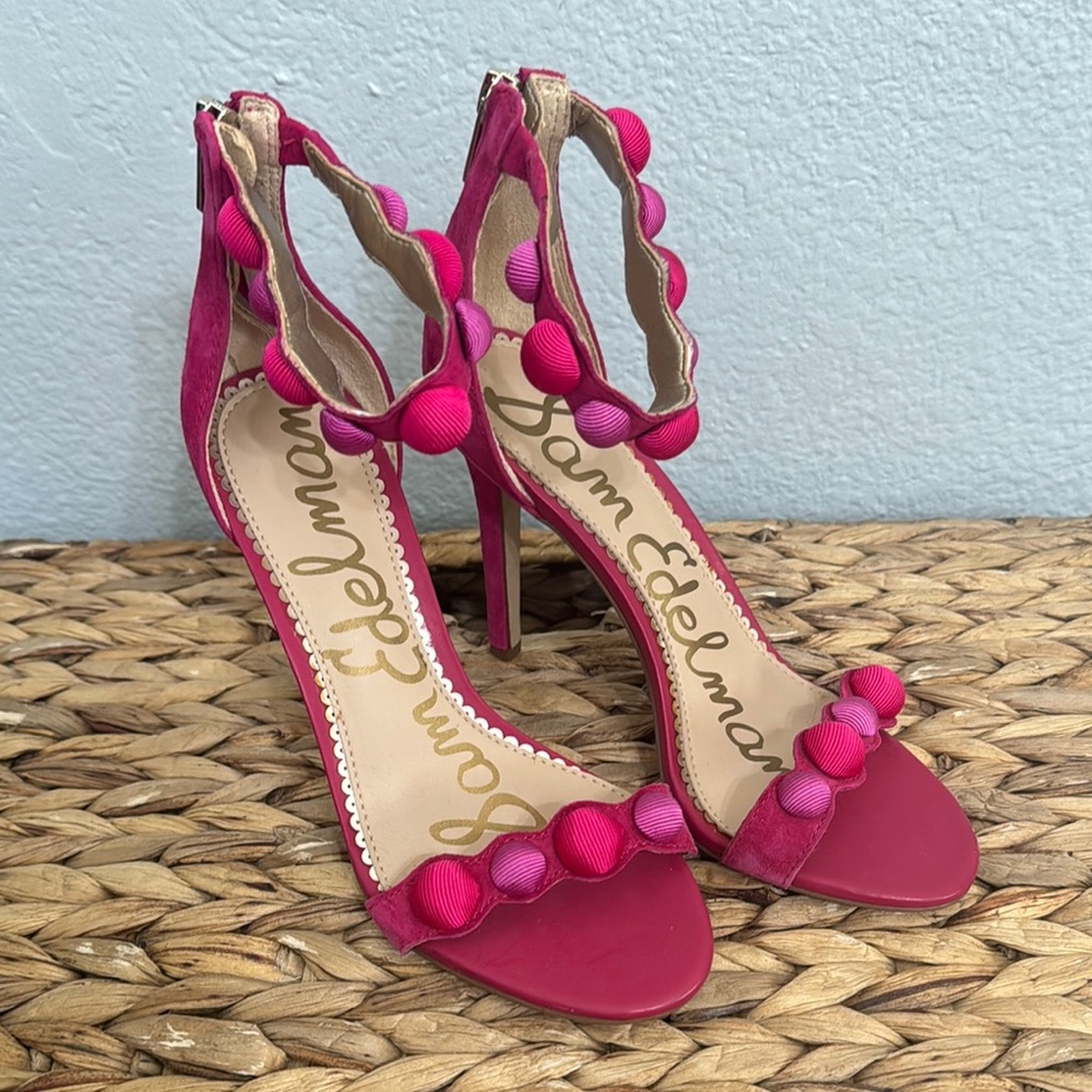 Sam Edelman Pink Stiletto Heels with Ankle Strap